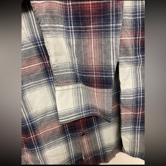 Flag & Anthem Mens Plaid Shirt Button Up Medium Blue Red White Light Weight NWT - Picture 10 of 15